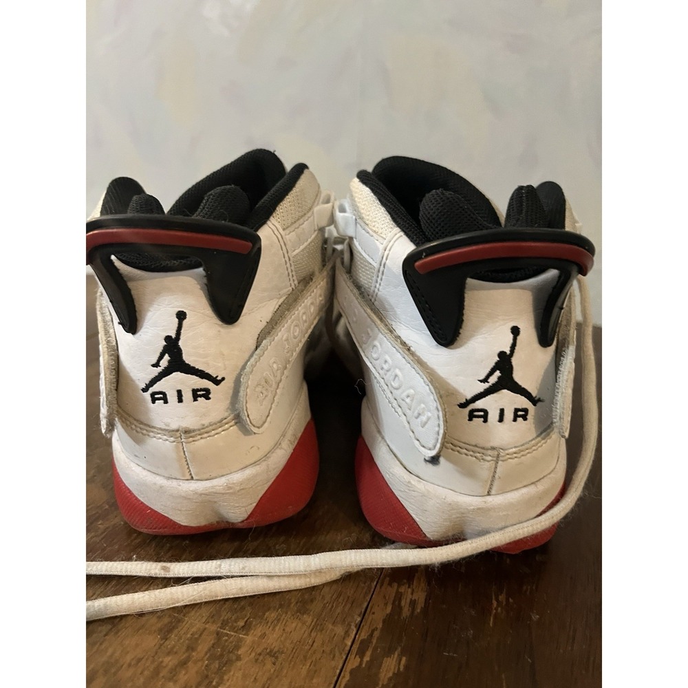 Nike Air Jordan 6 Rings Size 4.5Y 323419-160 White University Red Blk Basketball - Picture 6 of 8